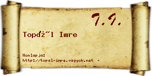 Topál Imre névjegykártya
