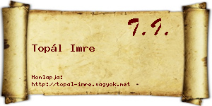 Topál Imre névjegykártya